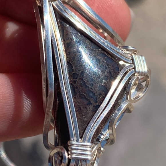 Dinosaur/Dragon’s Bone Wire Wrapped Necklace • Handmade Jewelry - Picture 5 of 9